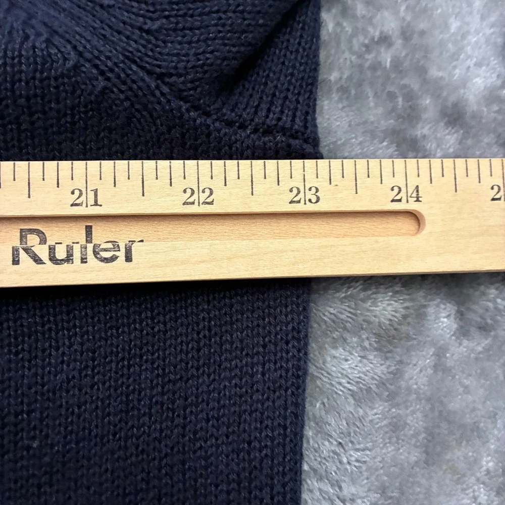 Banana Republic Mens Large Navy Blue Sweater Knit Polo Shirt Long Sleeve Pockets